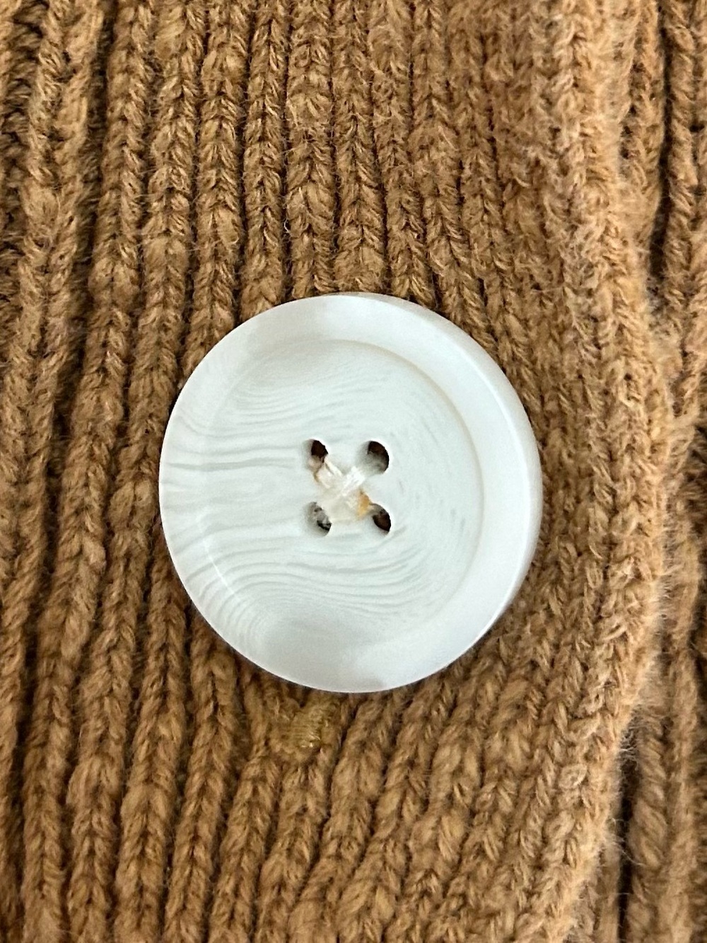 Madewell Camel Ribbed V-Neck Button Cardigan - Picture 4 of 9